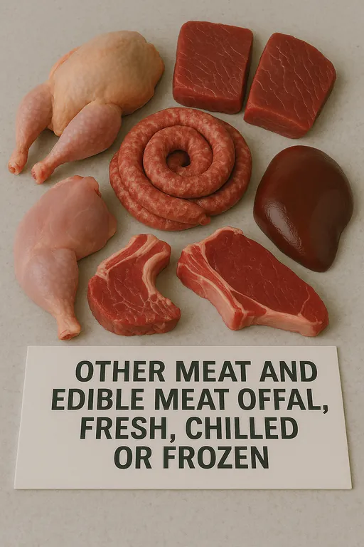 Other meat and edible meat offal, fresh, chilled or frozen